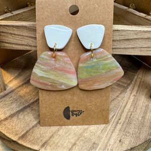 Rainbow Stained Glass Dangle Earring